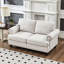 59,5 po Classic American Design à 2 sièges, beige rembourré, structure en bois massif stable, assise à ressorts confortable, housses amovibles lavables et rangement caché moderne en beige, coussins,-121369597