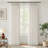 Memory‑Set Linen Textured Light‑Filtering Privacy Curtains for Living Room, Hook Pleat Design(Set of 2)-1591378962-1591379949