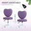 Chaise de bureau - 15,75 po x 19,75 po x 31-35 po - Lin - 1 pièce - Inclinable - Mauve - Hauteur réglable