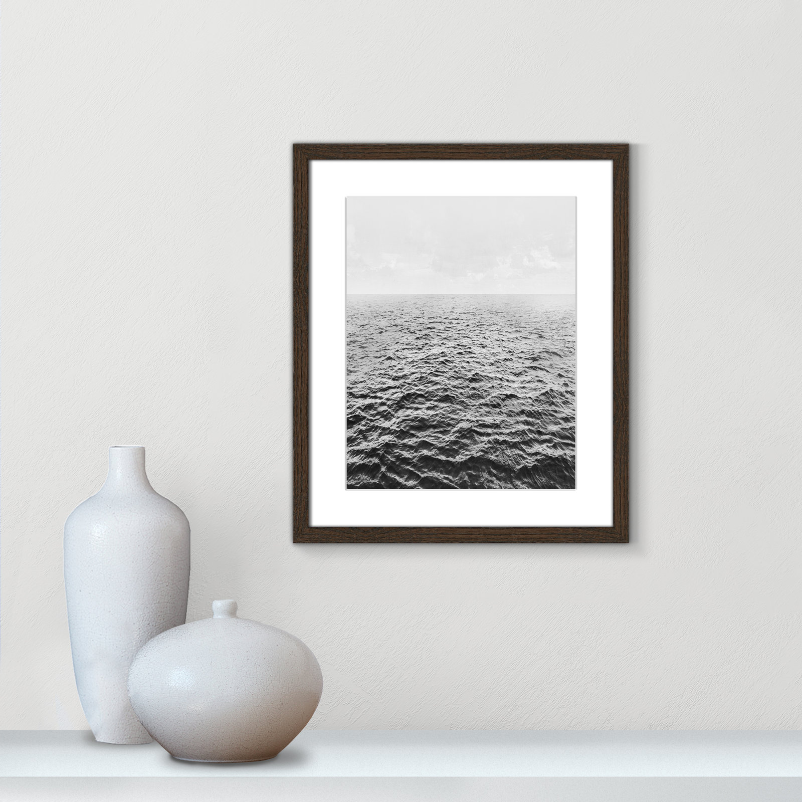 Anali "Rolling in" Print by Mike Calascibetta, 16" W x 19" H x 0.75" D, Walnut Wood Grain