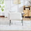 Chaise de loisir avec petite table et poches latérales - Tissu en lin-129386647
