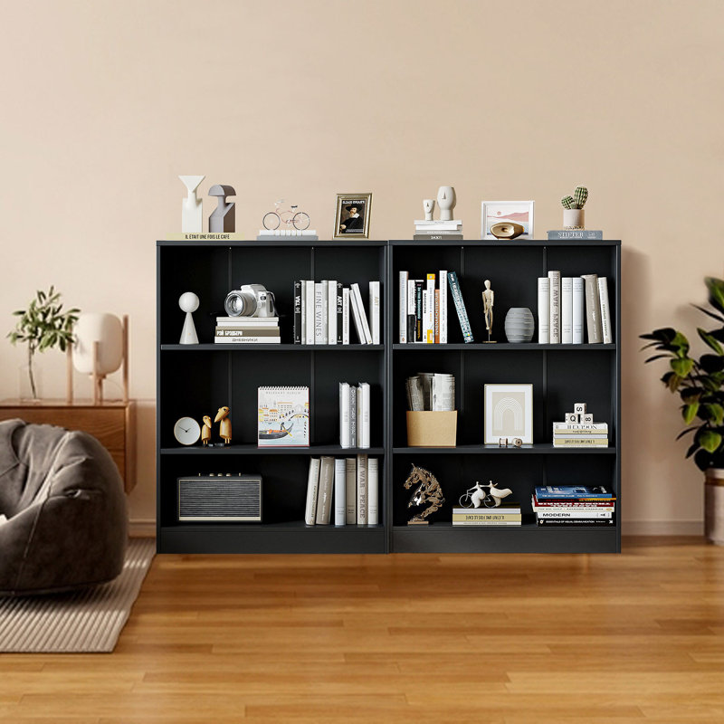 Jalacia Bookcase, Black, (3 Shelves) 42" H x 31" W x 11" D