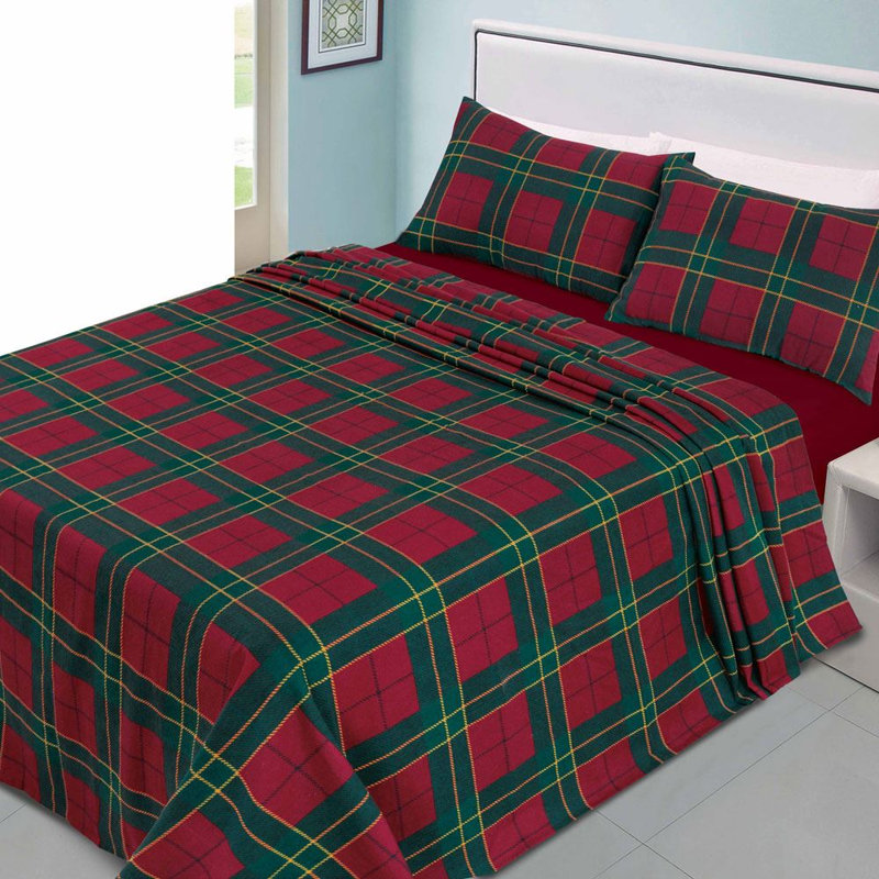 Alpen Home 100% Cotton Sheet Set, Double, Red
