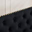 Banc double en velours de conception moderne Mid-Century avec capitonnage fait à la main et pieds en acier inoxydable brossé-884907699-884907703
