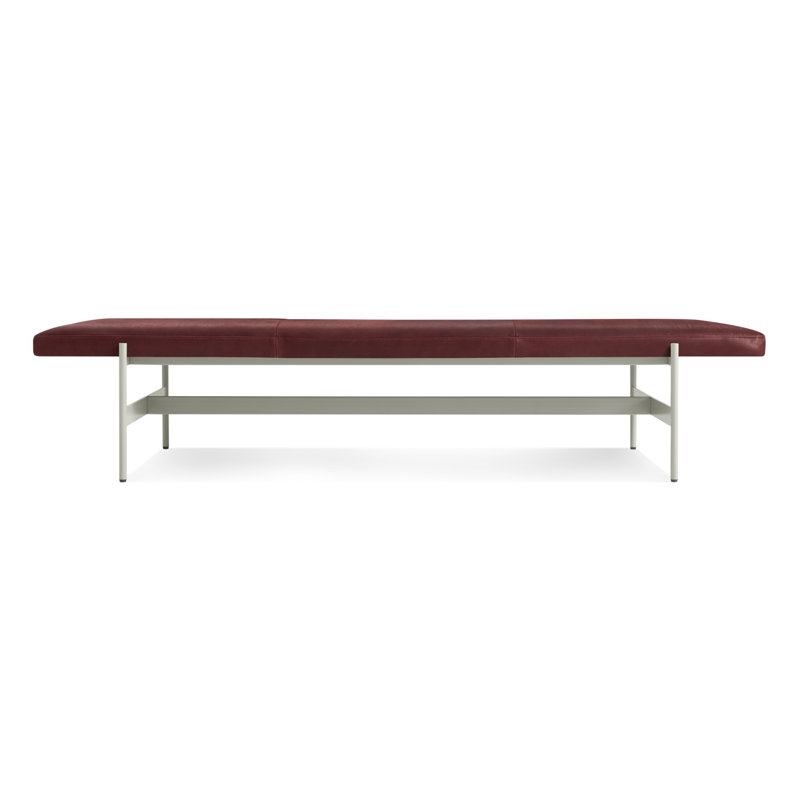 Daybench Leather Dining Bench, Blush, Putty, 14" H x 75" W x 24" D