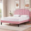 Grand lit tapissier avec 2 tables de chevet - Ensemble de chambre à coucher moderne-688668850-688668852