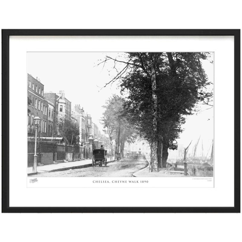 Chelsea, Cheyne Walk 1890 by Francis Frith - Single Picture Frame Print, 28cm H x 36cm W x 2.3cm D
