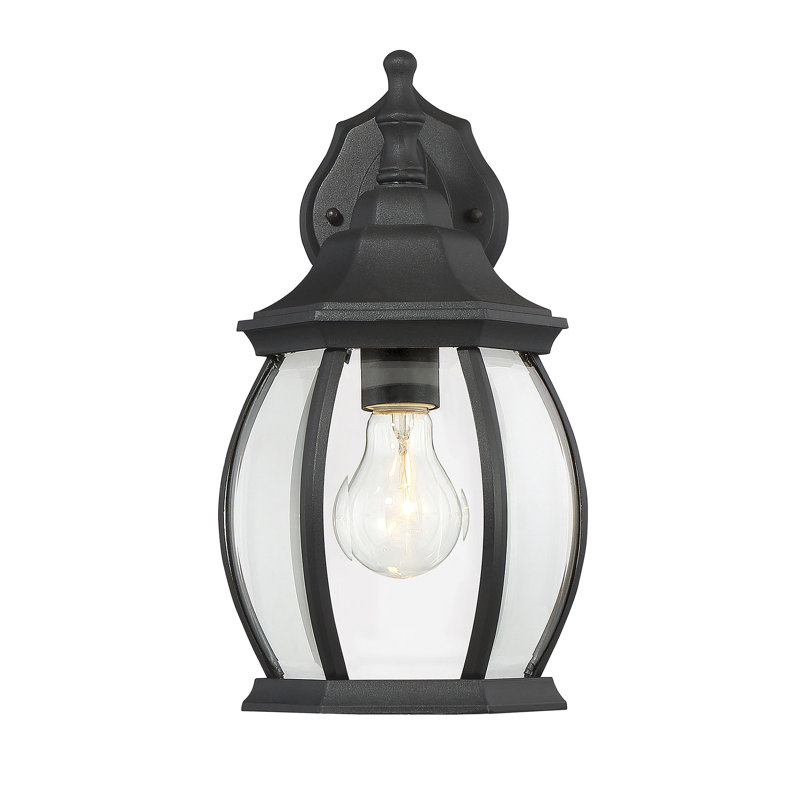 Lanterne murale d'extérieur 1 lumière Meridian, Noir