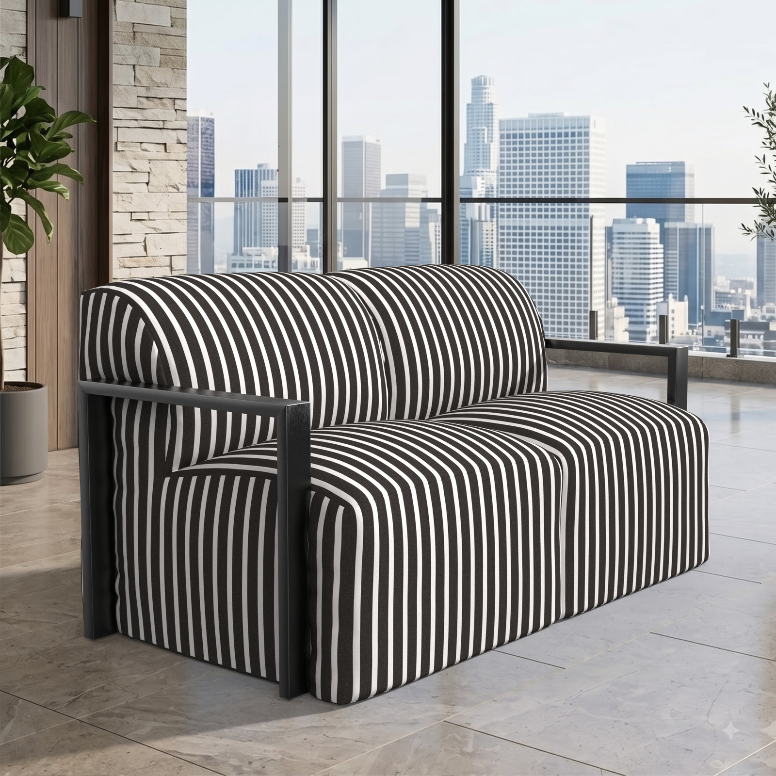 Rosalie 62" Sunbrella® Patio Loveseat, Sunbrella® Shore Classic