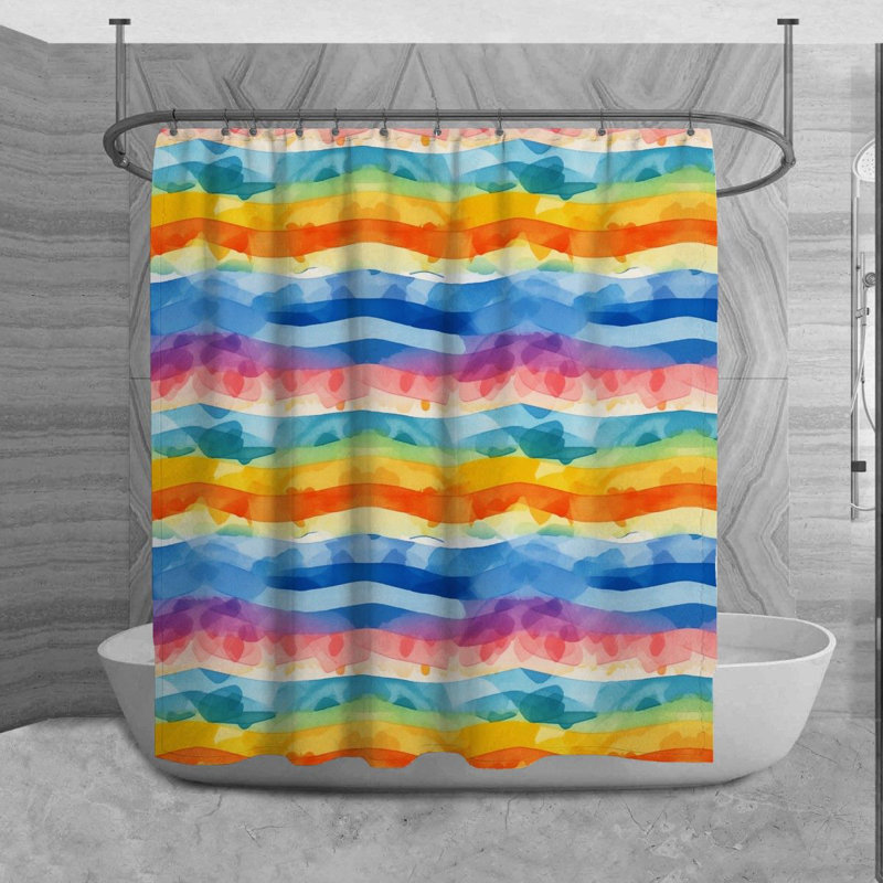 Pride Shower Curtain Awesome Bathroom Decor Blue, H 84 po x l 70 po