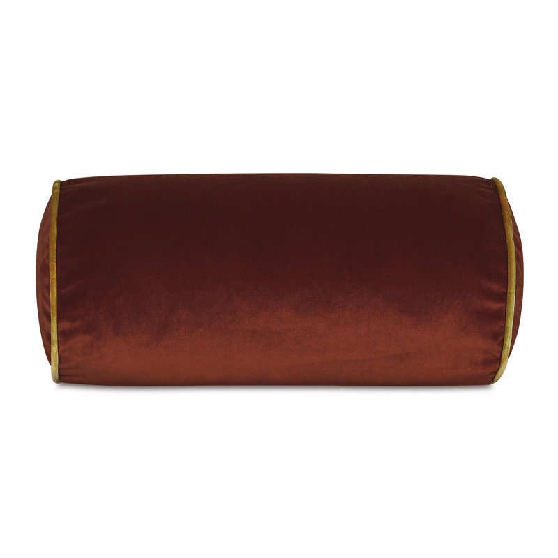 Studio 773 Lifestyle Velvet Bolster Decorative Pillow Cover & Insert, Orange