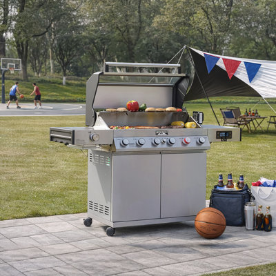 🔥BIG SALEᚼᛒ📱🛒NEW🍗Monument Grills Denali 605Pro 6+1 Burner Smart Propane Gas Grill, 78,000 BTU Stainless Steel Grill with Infrared Sear Burner, Bluetooth App, Rotisserie Kit & Grill Cover