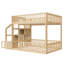 Lit superposé au sol avec escalier de rangement, parfait pour les chambres d'enfants et les solutions peu encombrantes-2010512085