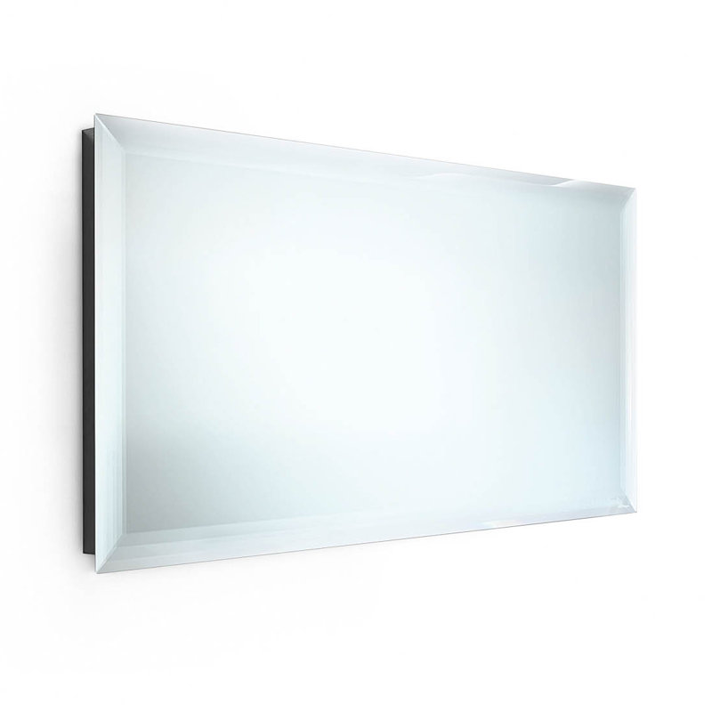 Speci Flat Metal Beveled Wall Mirror, 23.6" H x 39.4" W