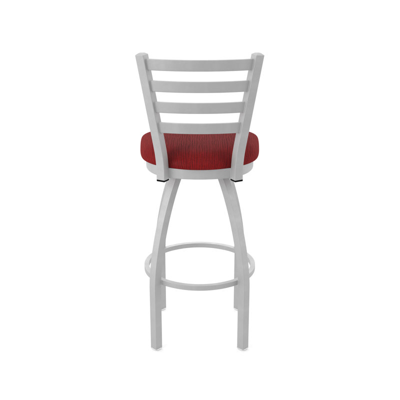 Tabouret pivotant Jackie, Nickel anodisé, Tabouret de comptoir (siège d'une hauteur de 25 p, Tissu - rubis graphique