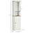 Kleankin Slim Bathroom Storage Cabinet With Triple Open Shelves, Wooden Freestanding Linen Tower With Door And Shelf Adjustability