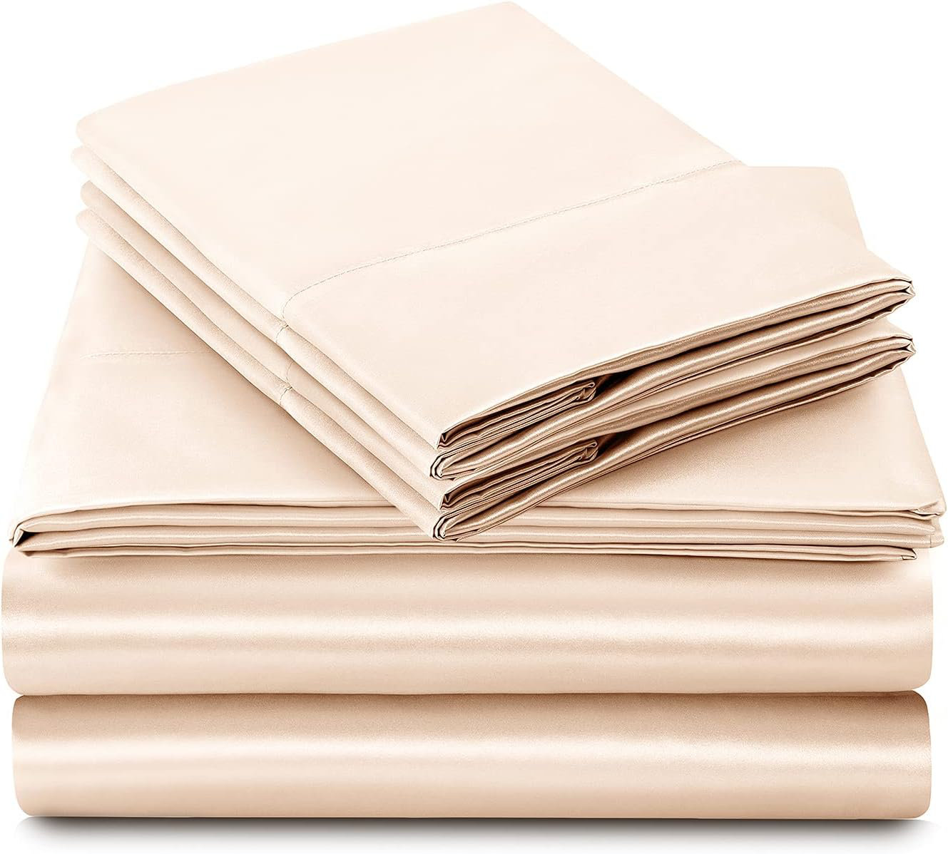 Plain Satin Fitted Sheet Set