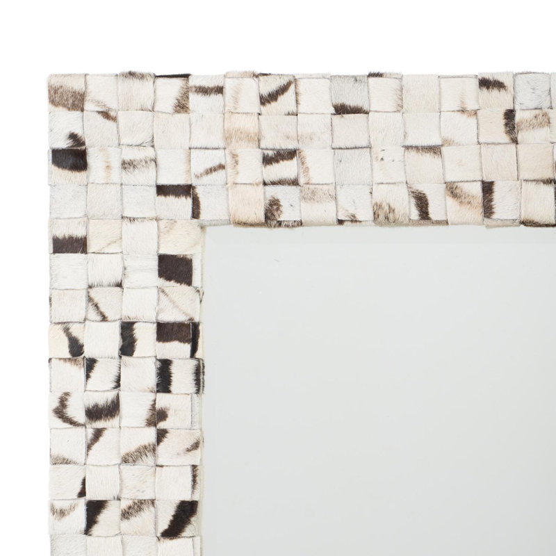 Medium 37" Woven Hide Accent Mirror