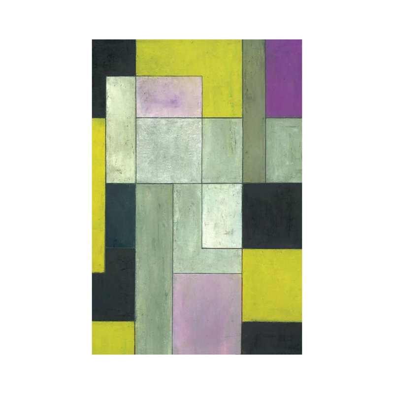 Grey Matters Chartreuse by Stephen Cimini - Painting on Canvas, 101.6 cm H x 66.04 cm W x 1.91 cm D, Wrapped Canvas