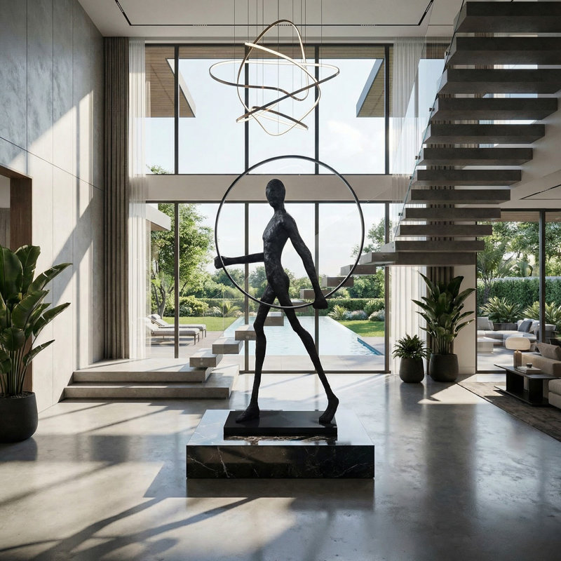 Fashion Lighting Statue with LED Hoop