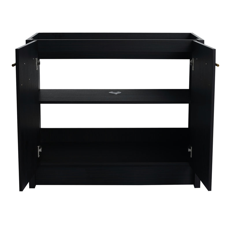 Meuble-lavabo autoportant 36 po - châtaignier noir, agencement simple châtaignier 36 po, conception hygiénique