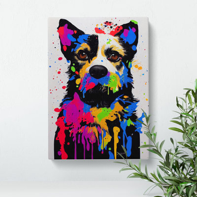 XC1022-1844X Dog Paint Splat No.2 - Wrapped Canvas Print