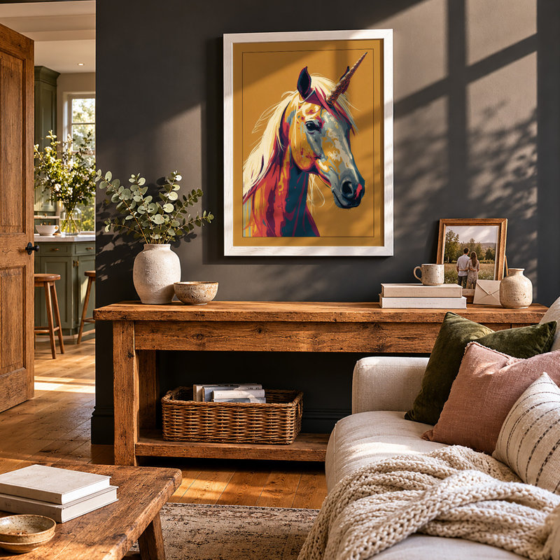 Mythic Horse Modern - Print, A4 - 29.7 x 21.0 cm, White