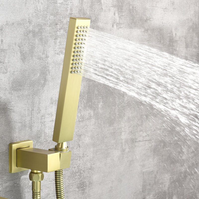 Wall Tub Spout with Diverter, Brushed Gold