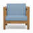 Teak Frame / Blue Cushion