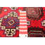 Tapis rouge en laine noué à la main de conception unique 3 pi 8 po x 6 pi 4 po Teimani