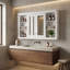 Grande armoire à miroir murale avec rangement réglable et tablettes ouvertes pour l'organisation de la salle de bain, de la chambre à coucher ou du meuble-lavabo-706690571