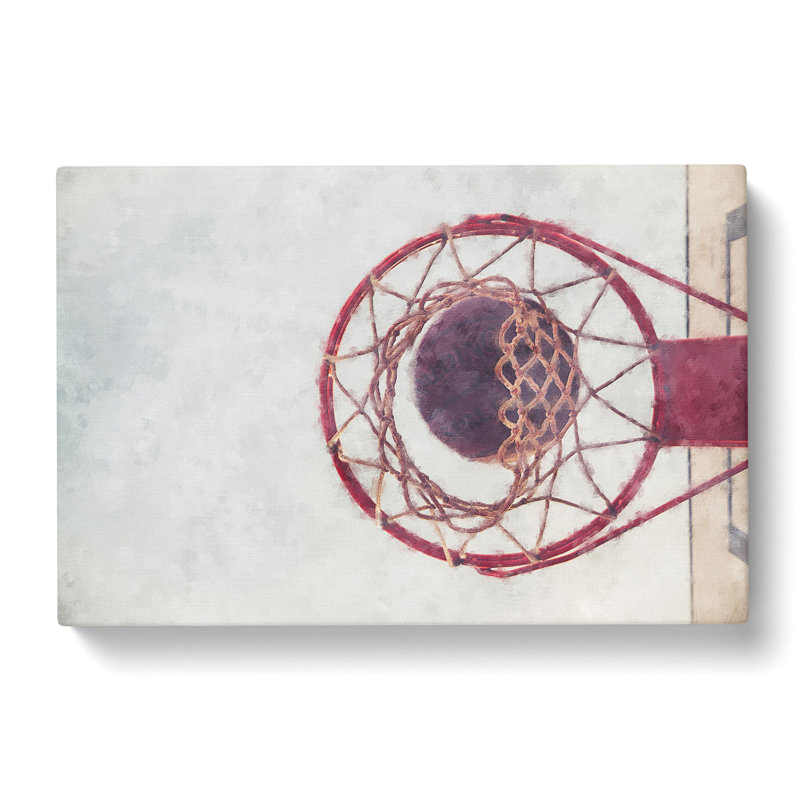The Basketball Hoop - Wrapped Canvas Painting, 35cm H x 50cm W x 3cm D