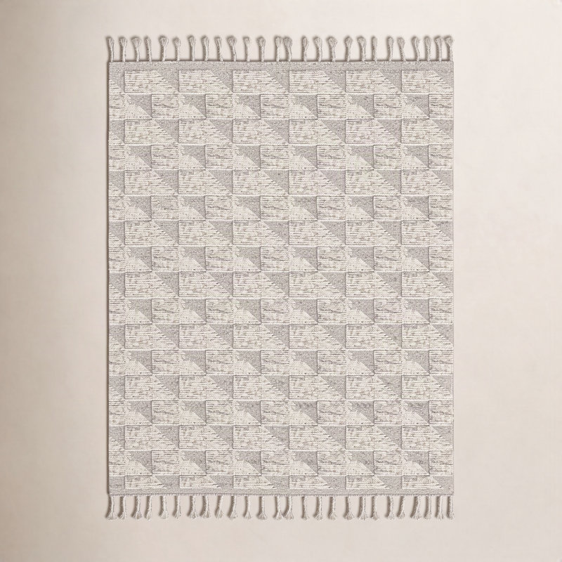 Ro Wool Geometric Indoor Rug, Rectangle 8'10" x 12'