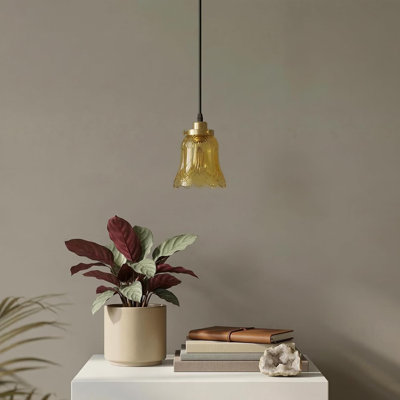 1 - Light Amber Bell Pendant