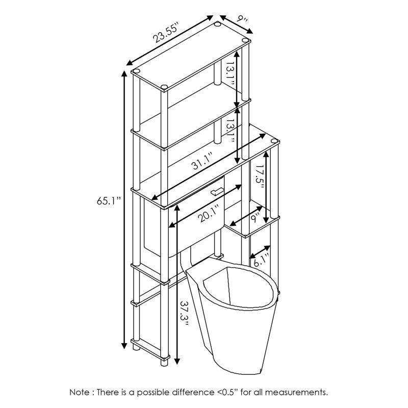 Antonucci Over The Toilet Storage, French Oak Gray/Black