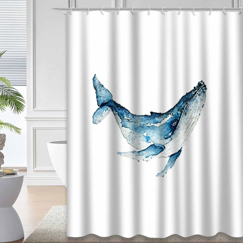 Aquarelle, baleine bleue, océan, invitations à thème océan avec 12 crochets, L 72 po x l 72 po
