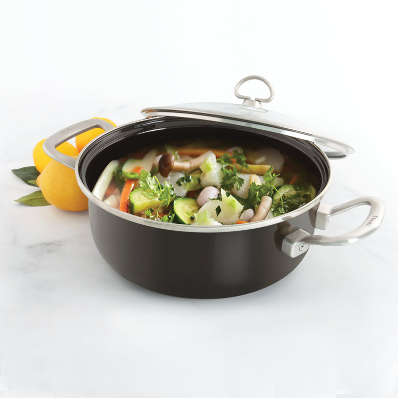 Cuivre 4 pintes Chantal Fusion Poêle Risotto avec couvercle, Onyx