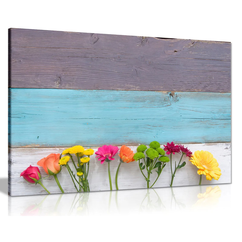 Spring Flowers - Wrapped Canvas Print, 20cm H x 31cm W