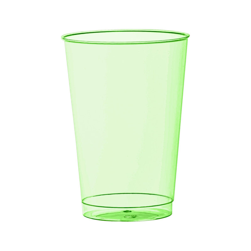Gobelets de fête jetables en plastique vert transparent (35 cl) - 240 gobelets