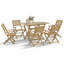 6 - Person Wood Patio Dining Set with Round Table