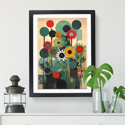 Bauhaus Style Flowers - Framed Print