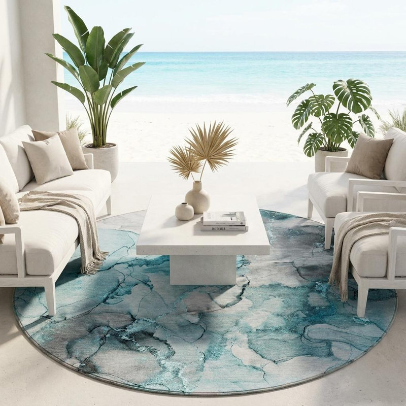 Tapis extérieur rond 8 pi