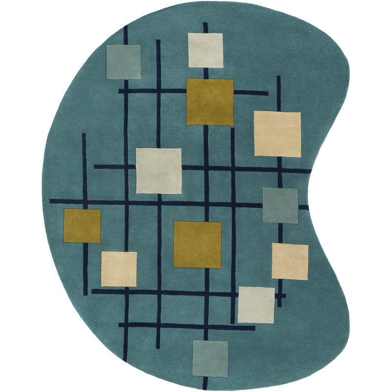 Ayeln Hand Tufted Wool Geometric Indoor Rug, Novelty 8' x 10'