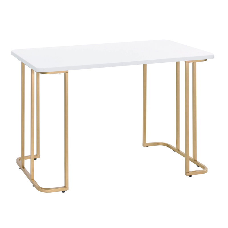 Bureau d'écriture blanc et doré