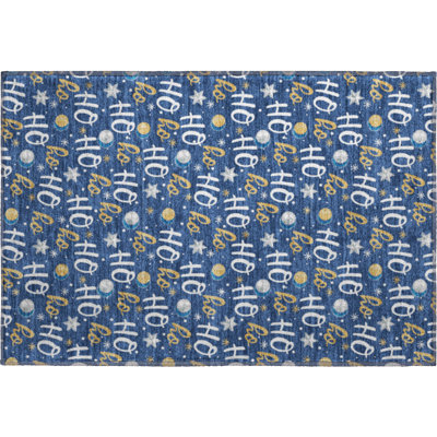 Premium Machine Washable Lelland AMF1810 HoHoHo Christmas Rug