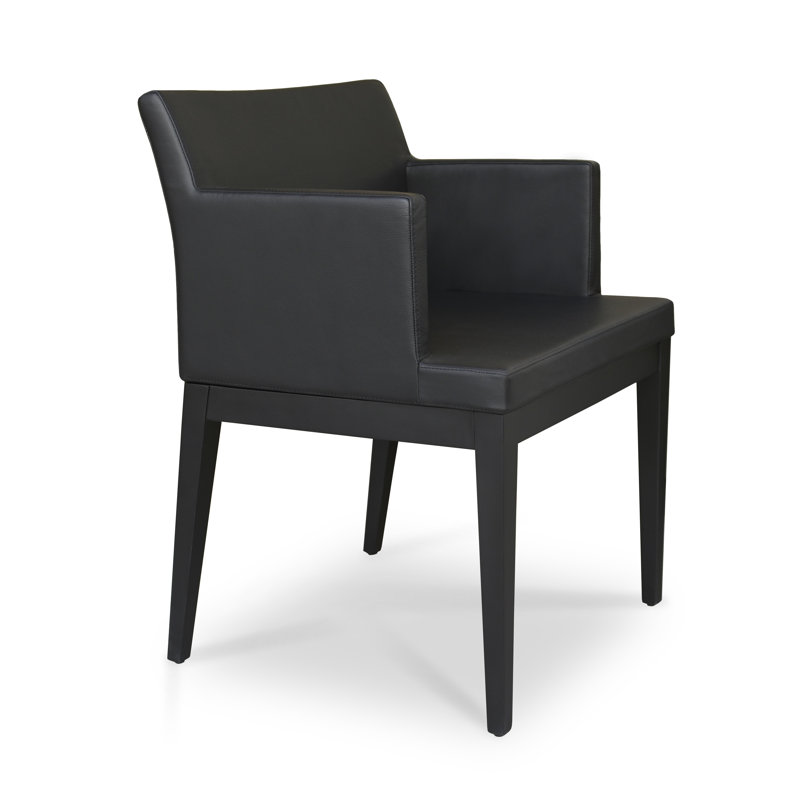 Fauteuil l 22 po Soho, Wengé, Coton poivre noir