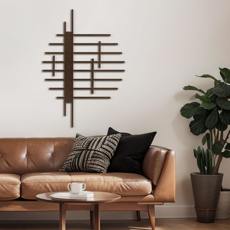 Décoration murale en métal, H 24 po x l 20 po x P 0,05 po, Bronze