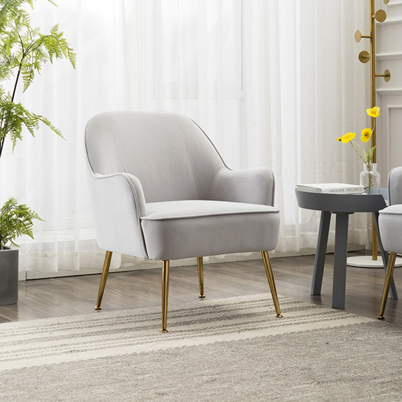 Bucholz Velvet Armchair, Grey