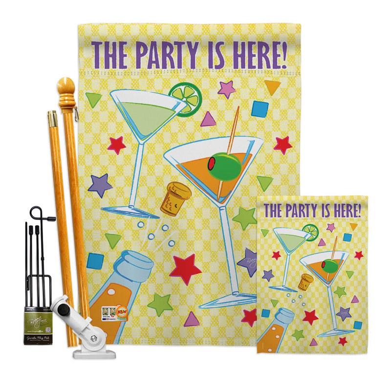Double Sided 40'' H x 28'' W Polyester Flag Set