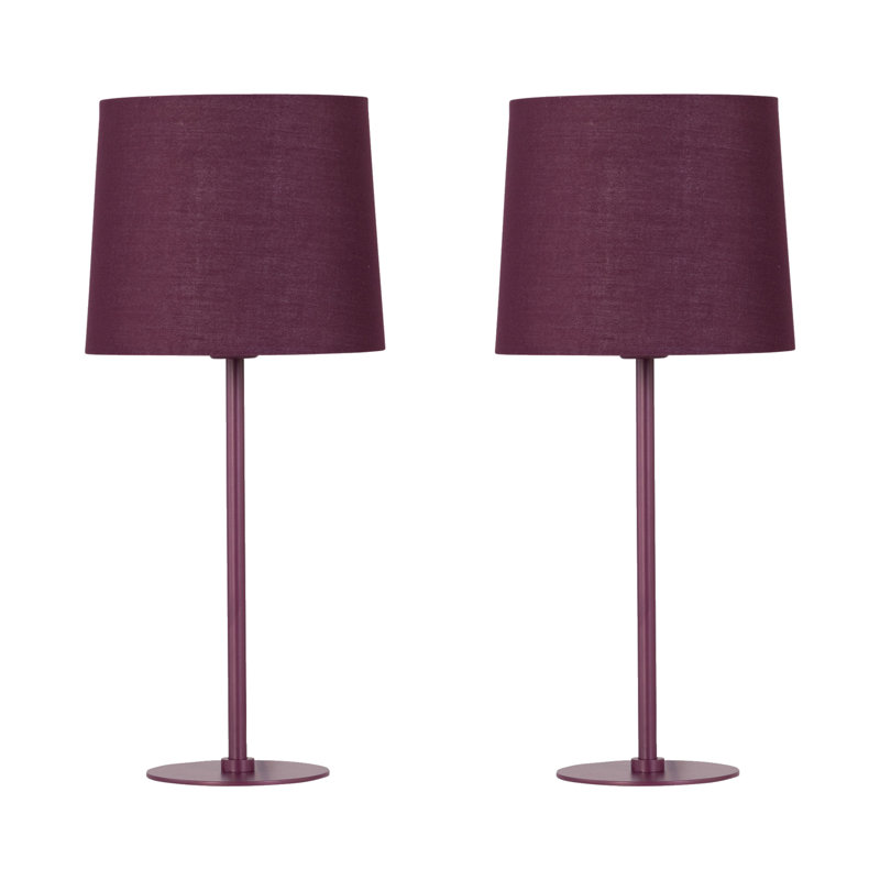 Metal Table Lamp, Burgundy, Burgundy